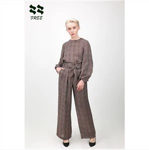 Blouse tal-Iċċekkjar tal-Għonq Tond Sempliċi tan-Nisa